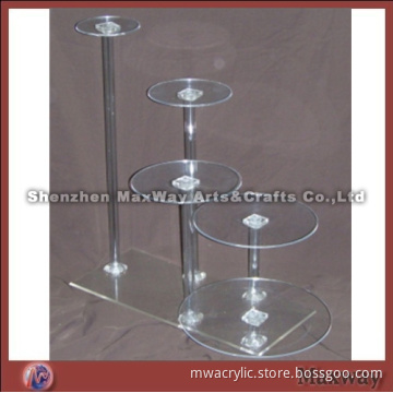 White combined 4 tier perspex wedding cupcake stand
